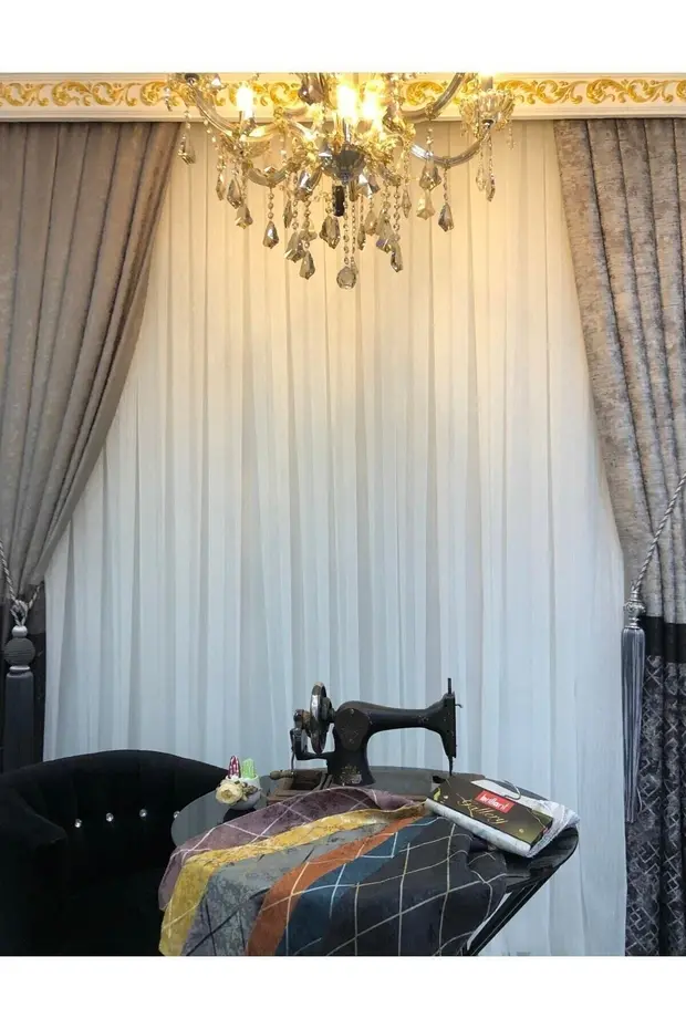 Rüyaper Keten Tül Perde Ütü Istemez Şantuk Ekru